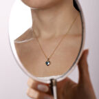 14 Ayar Altın Kolye Mine Kalp Tasarım