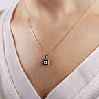 14 Ayar Nazarlık Altın Kolye Mine Minimal