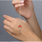 14 Ayar Baloncu Kız Altın Kolye Mineli