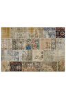 Eşsiz Anadolu Patchwork Eskitme El Dokuma Halı