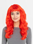 Kırmızı Renk Uzun Dalgalı Parti Peruğu