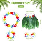 Partitoys Çocuk Hawaii Kostüm Setiyaprak Etek &Amp; Hawaii Set5 Parça