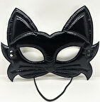 Siyah Renk Kumaş Malzemeden İmal Eva Kedi Maskesi 19x15 cm