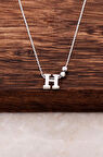 H Harfli Tasarım Gümüş Kolye 3811