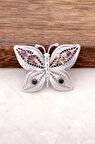 Kelebek Tasarımlı Elişi Tasarım Gümüş Broş 290