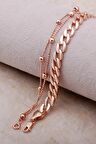 Kombin Rose Gümüş Gurmet Zincir Bileklik 3479