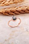 Rutil Kuvars Taşlı Rose Gümüş Yüzük 3652
