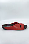 Salyangoz Model Anatomik Dört Mevsim Kadın Kırmızı Terlik - 1003