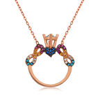 925 Ayar Gümüş Tek Taş Sonsuz Aşk Kadın Gümüş Kolye