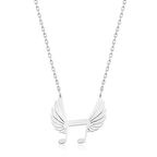 925 Ayar Gümüş Nota Kanatları Kadın Gümüş Kolye