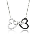 925 Ayar Gümüş İki Kalp Sonsuzluk Kadın Gümüş Kolye