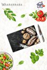 Buğdaylı Ekmek Cam Kesme Tahtası - Cam Kesme Tablası  | 20 cm x 30 cm