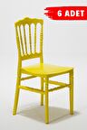 6 Adet Miray Sarı Sandalye / Balkon-Bahçe-Mutfak