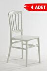 4 Adet Miray Beyaz Sandalye / Balkon-Bahçe-Mutfak