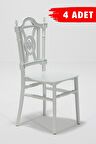 4 Adet Keops Beyaz Sandalye / Balkon-Bahçe-Mutfak
