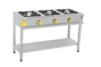 İnoxmaster Taban Raflı Ocak Üçlü Gazlı/Lpg