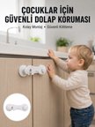 4 Adet Dolap ve Çekmece Emniyet Kilidi Çift Taraflı Bantlı Güvenli Tasarım Yen