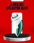 3'ü 1 Arada Epilatör Su Geçirmez Metal Başlıklı LED Işıklı 90 Dakika Şarjl