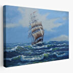 Okyanustaki Büyük Yelkenli, Modern Dekoratif Kanvas Tablo, Duvar Dekoru 1215