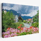 Güzel Bir Nehir Manzarası Almanya Dekoratif Kanvas Tablo, Duvar Dekoru 3466