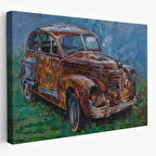 Eski Paslı Araba Dekoratif Kanvas Tablo, Duvar Dekoru 3531