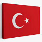 Yağlıboya Görünüm Şanlı Türk Bayrağı Dekoratif Kanvas Tablo, Duvar Dekoru 3668