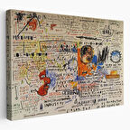 50 cent Piece İsimli Eser Jean Michel Basquiat Dekoratif Kanvas Tablo, Duvar Dekoru 5017