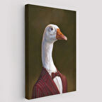 PopArt İnsan Görünüm Gözlüklü Kaz Dekoratif Kanvas Tablo, Duvar Dekoru 5245