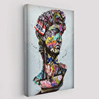 Renkli Poster, Antik Kafa Banksy Dekoratif Kanvas Tablo, Duvar Dekoru 5318