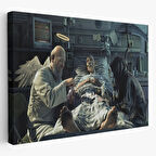 Ölüm Meleği Azrail Çalışıyor ve Kumar Oynuyor Dekoratif Kanvas Tablo, Duvar Dekoru 5373