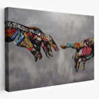 Graffiti Sokak Sanatı Tanrının Eli Banksy Dekoratif Kanvas Tablo, Duvar Dekoru 5415