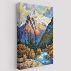 Yağlıboya Görünüm Rusya Soçhi Nehri Dekoratif Kanvas Tablo, Duvar Dekoru 5935