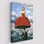 Sürreal Kırmızı Elbiseli Kadın Dekoratif Kanvas Tablo, Duvar Dekoru 6022