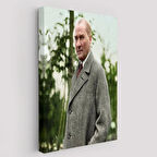 Paltolu Mustafa Kemal Atatürk Fotoğrafı Dekoratif Kanvas Tablo, Duvar Dekoru 6199
