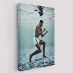 Boksor Muhammet Ali Sualtı Antremanı Dekoratif Kanvas Tablo, Duvar Dekoru 6234