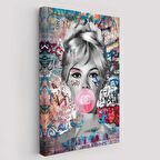 Brigitte Bardot ve Güzelliği Graffiti Pop Art Dekoratif Kanvas Tablo, Duvar Dekoru 6469