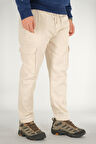 Erkek Bej Kargo Pantolon Rahat Kesim Pamuklu Lastikli Bel