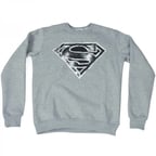 Superman Black And White Logo Sweatshirt Gri