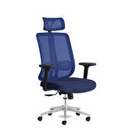 Calitte Yönetici Çalışma Koltuğu | Spark Başlıklı | Lacivert Krom