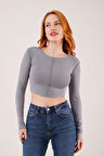 SUPPLİERBY Ters Dikişli Basic Antrasit Body Bluz