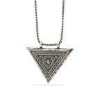 Supertrend Gümüş Üçgen İçi Açılabilen Tuğra Muskalık Kolye
