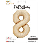 8 Rakam Karamel Folyo Balon 34"