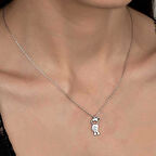 Supertrend ' Taşlı Gümüş Çocuk Kadın Kolye