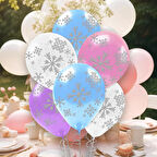 Çepeçevre Snowflakes Baskılı Balon 12"