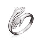 Supertrend ​gümüş Sarılan Eller Yüzük