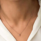 Supertrend Gümüş Rose 3 Boyutlu R Harf Kadın Kolye