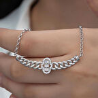 Supertrend Gümüş Gurmet Zincirli Fatma Ana Eli Baget Taşlı Kadın Kolye