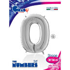 0 Rakam Supertrend Gümüş Folyo Balon 26"
