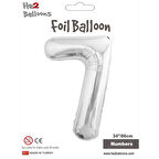 7 Rakam Gümüş Folyo Balon 34"