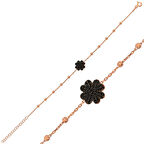 Supertrend Gümüş Rose Kalpli Yonca Kadın Bileklik